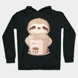 cute sloth with coffee Hoodie